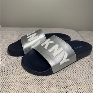 DKNY women’s slides. Women’s sandals Blue Grey
